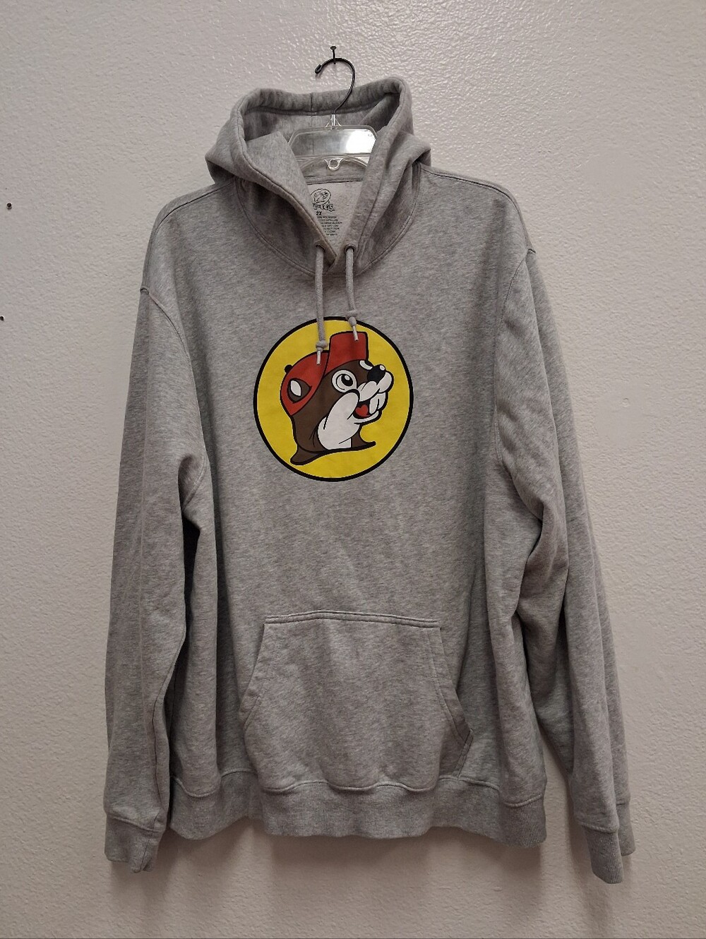 Buc-ees Hoodie Sweatshirt Unisex Grey Beaver Logo Buc-ee's Size 2XL